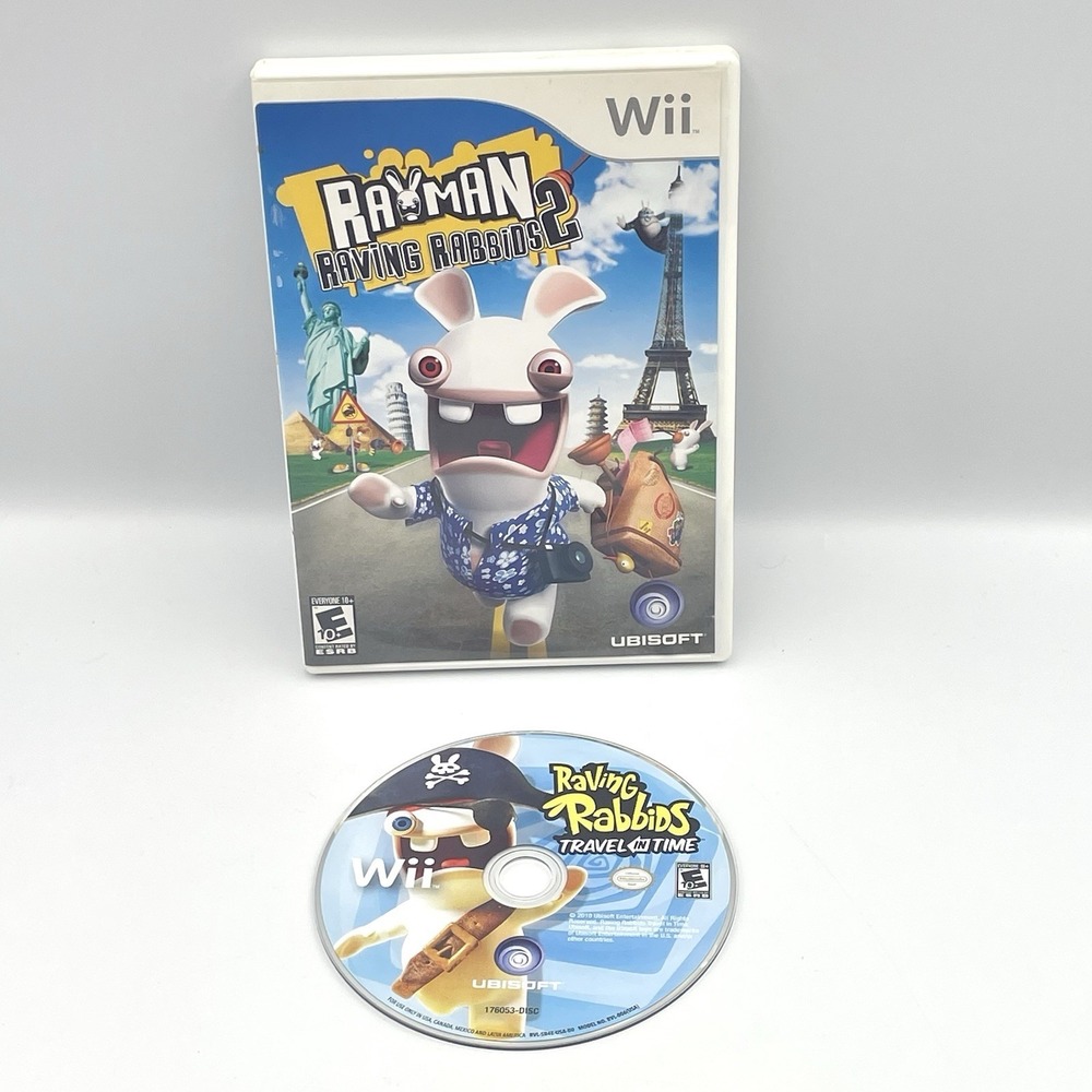 Rayman Raving Rabbids 2 + Rabbids‎ Travel In Time Nintendo Wii Tested Working
